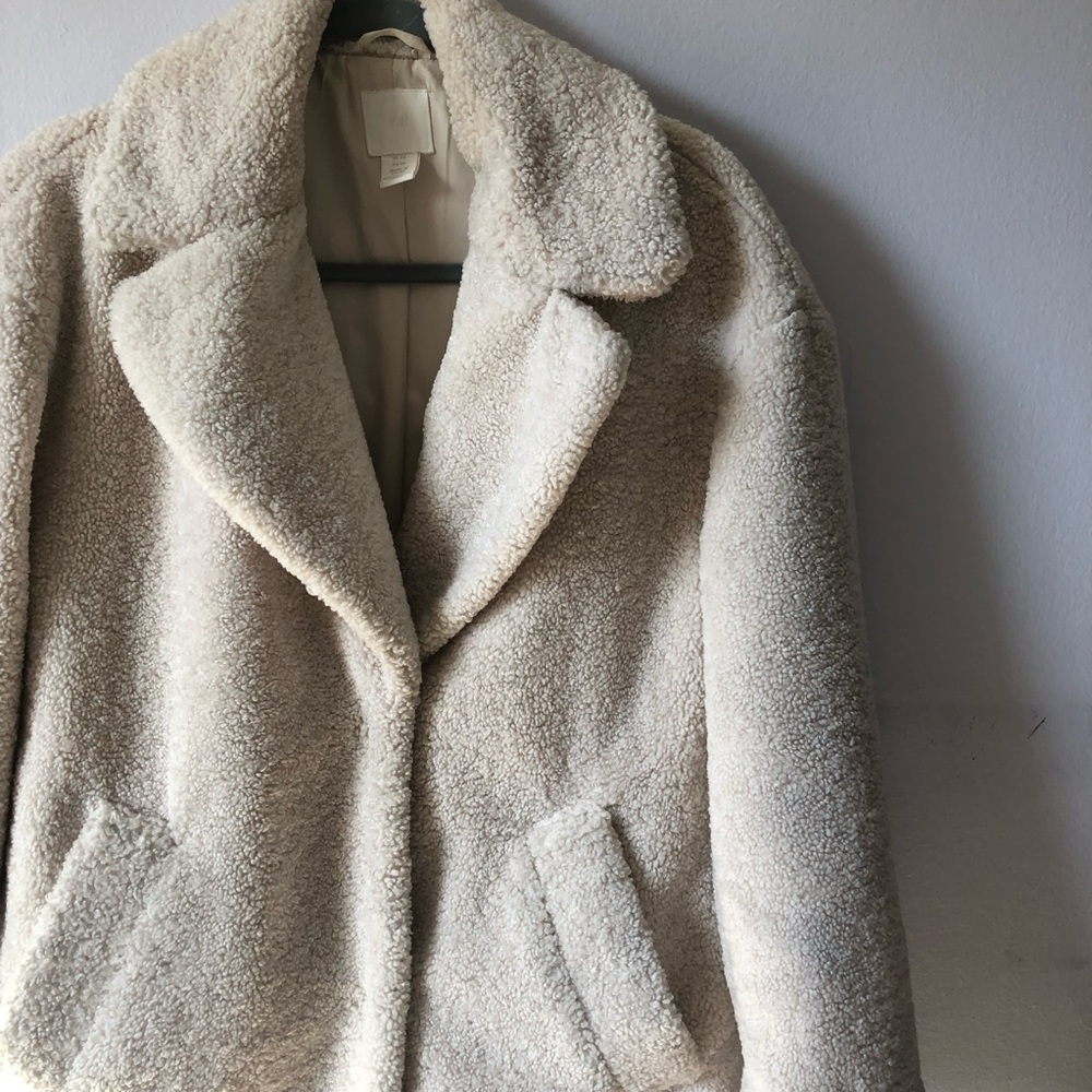H&M Cream Teddy Coat